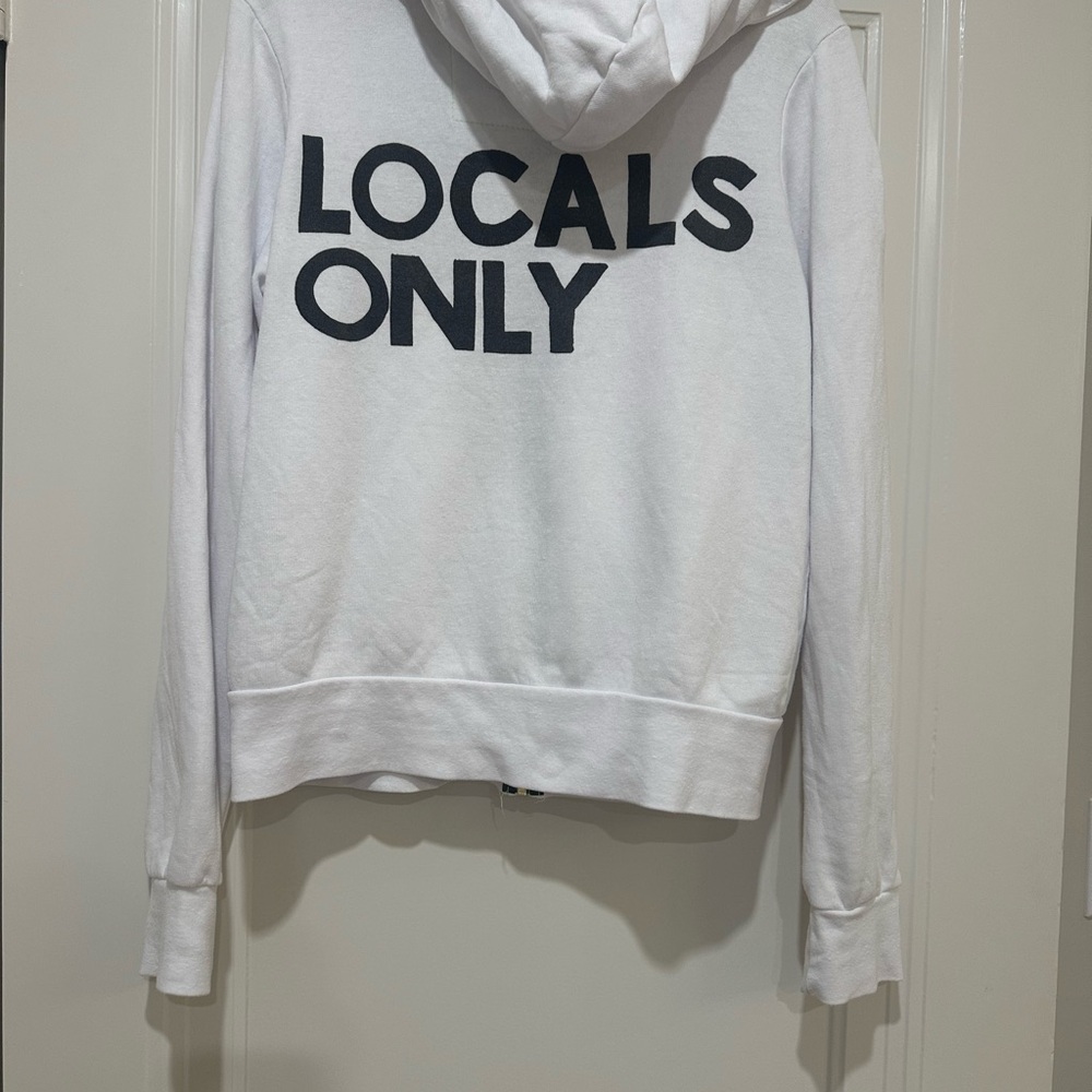 Aviator Nation White Hoodie with Bold Black Text - Picture 5 of 5